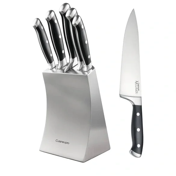 Cuisine::pro Artisan Knife Block (6-Piece Set) - Premium German Stainless Steel